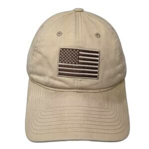 Rapid Dominance Baseball Cap Beige Brown OS Embroidered American Flag Patch Hat